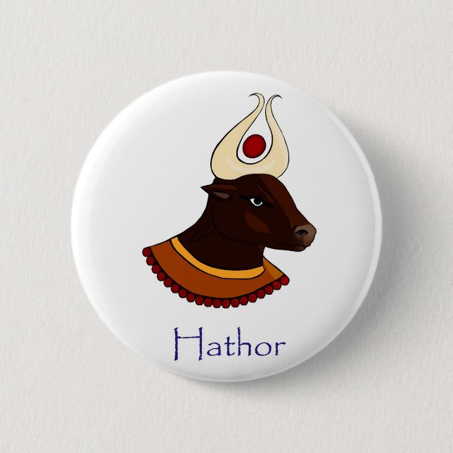 Egyptian Goddess - Hathor Badge Pinback Button (Front)