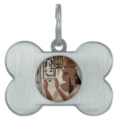 Egyptian goddess hieroglyphics pattern pet name tag