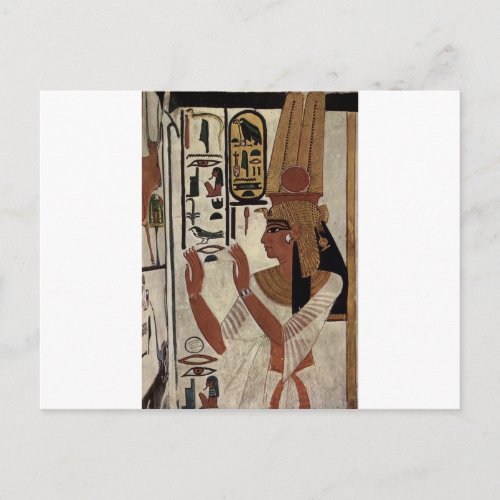Egyptian goddess hieroglyphics pattern postcard