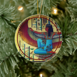 Egyptian Goddess Isis on a Ceramic Ornament