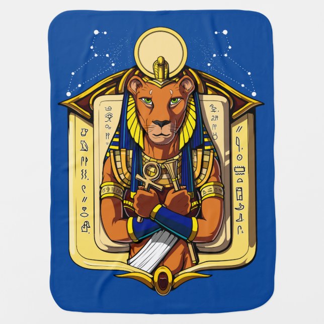 Egyptian Goddess Lioness Sekhmet God Bastet Baby Blanket (Front)