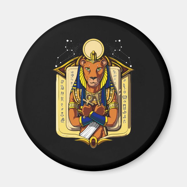 Egyptian Goddess Lioness Sekhmet God Bastet Magnet (Front)