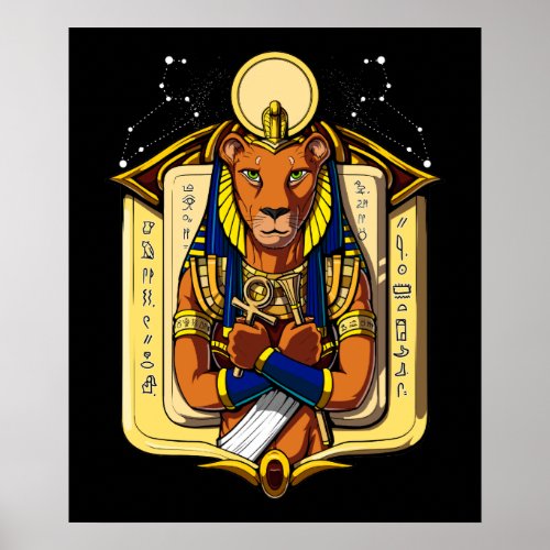 Egyptian Goddess Lioness Sekhmet God Bastet Poster