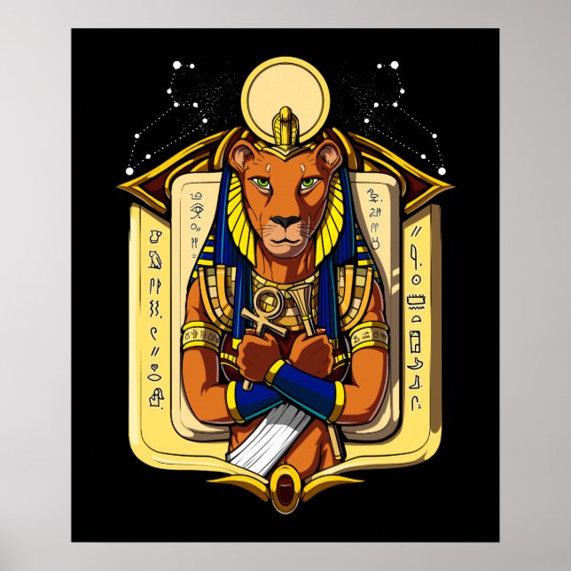 Egyptian Goddess Lioness Sekhmet God Bastet Poster (Front)
