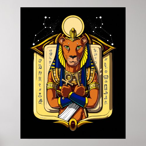 Egyptian Goddess Lioness Sekhmet God Bastet Poster