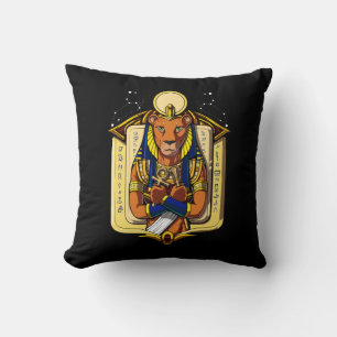 Egyptian Goddess Lioness Sekhmet God Bastet Throw Pillow
