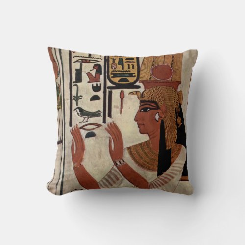 Egyptian Goddess Nefertari Throw Pillow