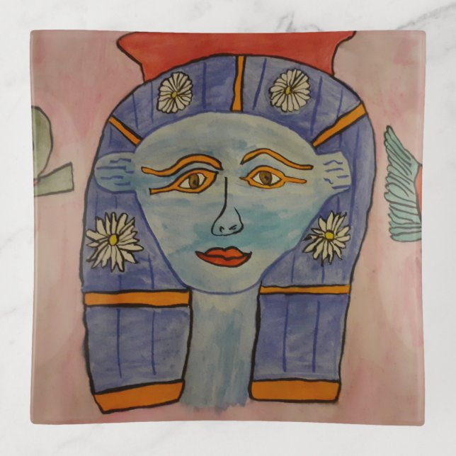 Egyptian Goddess Trinket Tray (Front)