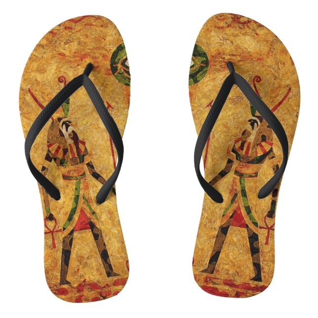 Egyptian Gods Flip Flops (Footbed)