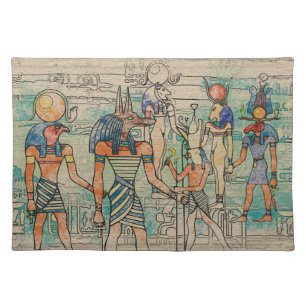Egyptian Gods on canvas Placemat