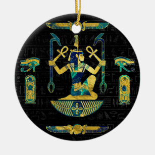 Egyptian  Gold and Blue Marble Ornament