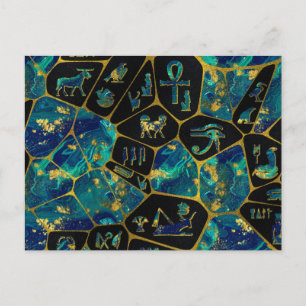 Egyptian Gold and Marble Voronoi diagram Postcard