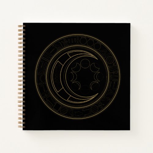 Egyptian Gold Crescent Moon Phases Graphic Notebook