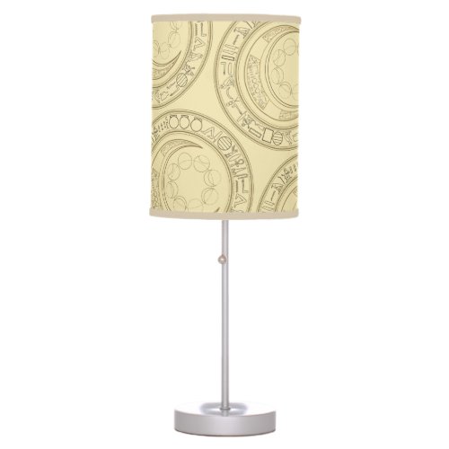 Egyptian Gold Crescent Moon Phases Graphic Table Lamp