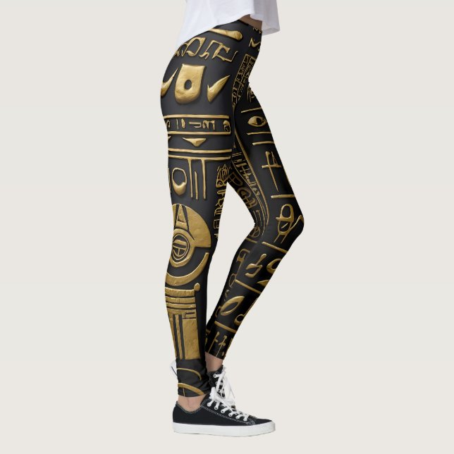 Egyptian Gold Hieroglyphic Leggings (Right)