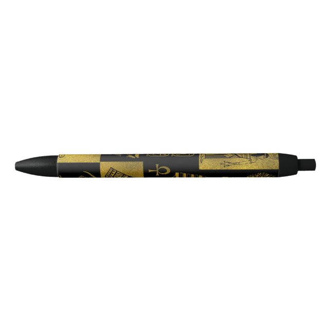 Egyptian  Gold hieroglyphs and symbols collage Pen (Front)