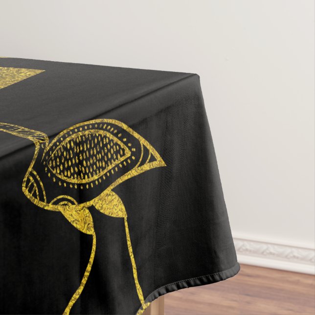 Egyptian  Gold hieroglyphs and symbols collage Tablecloth (In Situ)