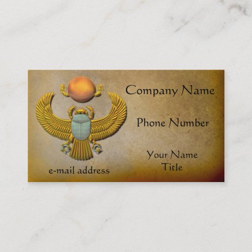 Customizable Gold Scarab Business Card Template