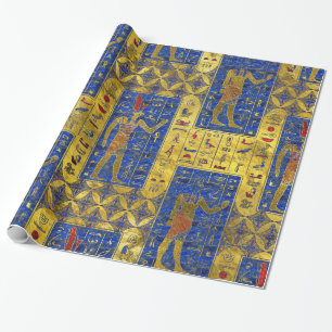 Egyptian Gold symbols on Lapis Lazuli Wrapping Paper