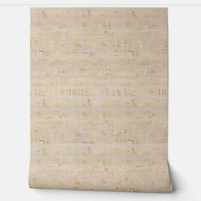 Egyptian Graphics Egypt Theme Gold and Beige  Wallpaper (Unrolling)