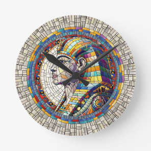 Egyptian Great Sphinx  -Mosaic Art Round Clock