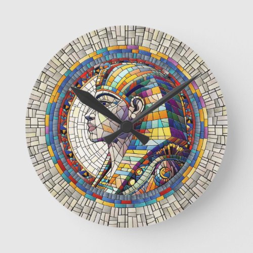 Egyptian Great Sphinx  _Mosaic Art Round Clock