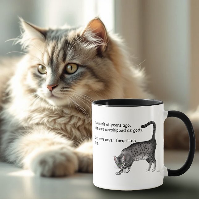 Egyptian Grey Tabby Cat Coffee Mug (Creator Uploaded)