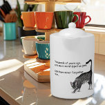 Egyptian Grey Tabby Cat Teapot<br><div class="desc">A grey tabby cat in a backdrop of white is reminding you that cats were once worshipped as gods</div>