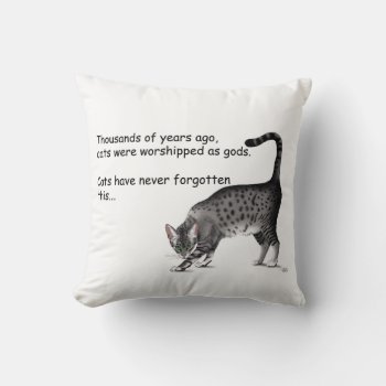 Egyptian Grey Tabby Cat Throw Pillow by tigressdragon at Zazzle