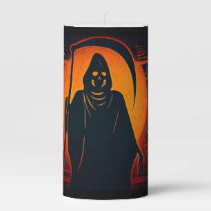 Egyptian Grim Reaper Halloween 1 Pillar Candle