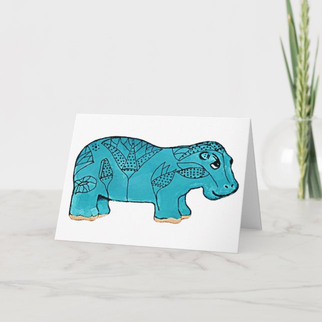 Egyptian Happy Hippo Card (Front)