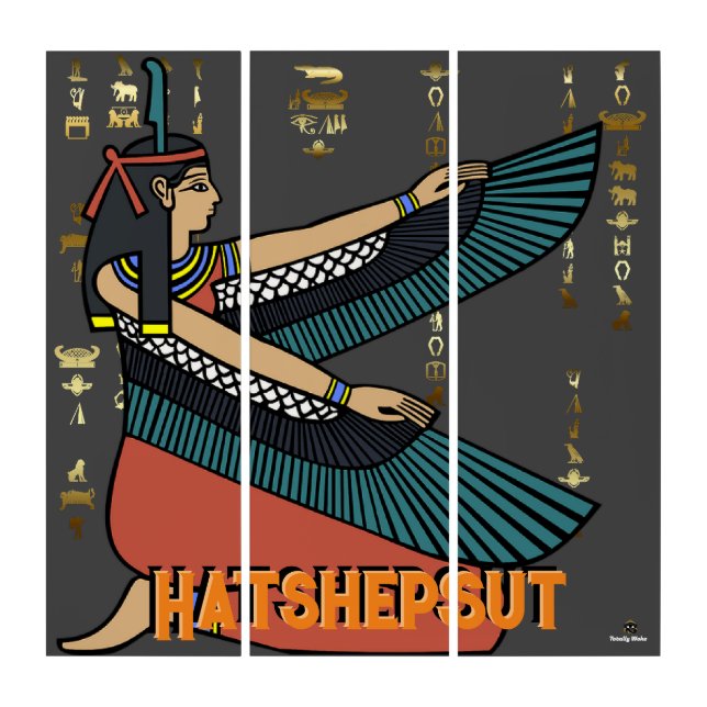Egyptian Hatshepsut Wall Art Triptych (Front)