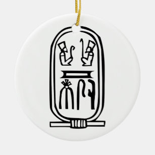 Egyptian hieroglyph ceramic ornament