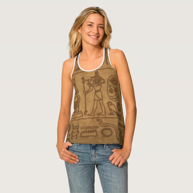 Egyptian Hieroglyphic Art Tank Top (Front Full)