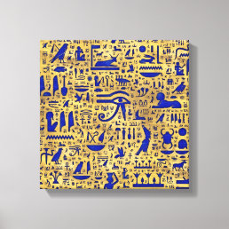 Egyptian hieroglyphic Lapis Lazuli and Gold Canvas Print