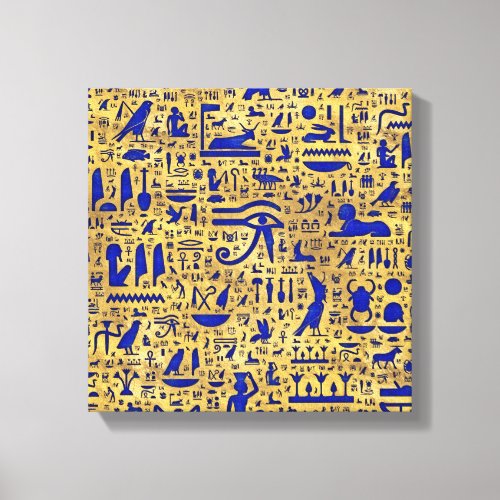 Egyptian hieroglyphic Lapis Lazuli and Gold Canvas Print