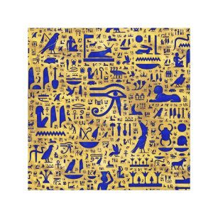 Egyptian hieroglyphic Lapis Lazuli and Gold Canvas Print