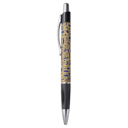 Egyptian hieroglyphic Lapis Lazuli and Gold Pen