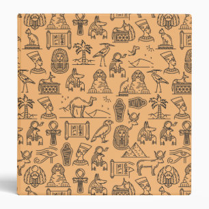 Egyptian Hieroglyphic Symbol Background        3 Ring Binder