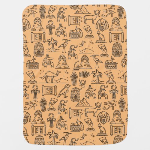 Egyptian Hieroglyphic Symbol Background      Baby Blanket