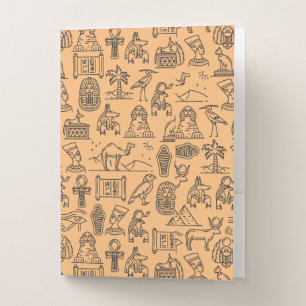 Egyptian Hieroglyphic Symbol Background        Pocket Folder