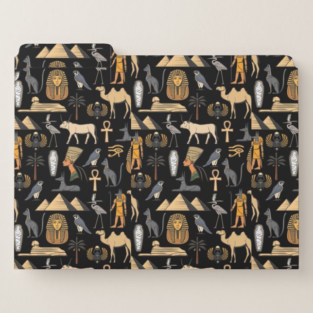  Egyptian Hieroglyphic Symbol Pattern Background   File Folder (Front Left)