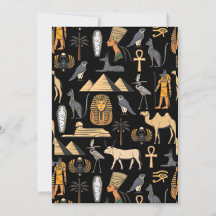  Egyptian Hieroglyphic Symbol Pattern Background   Invitation