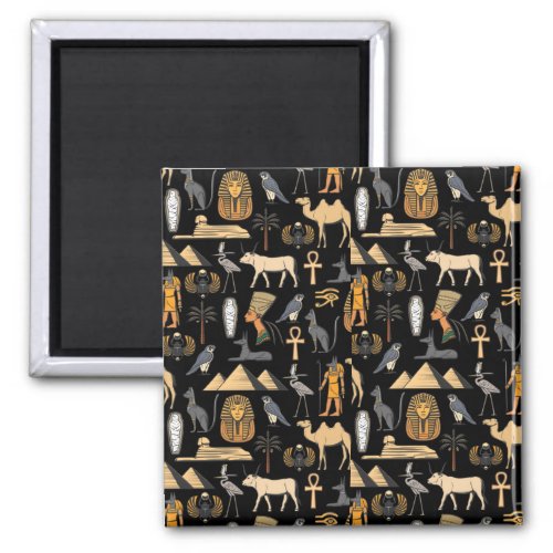  Egyptian Hieroglyphic Symbol Pattern Background   Magnet