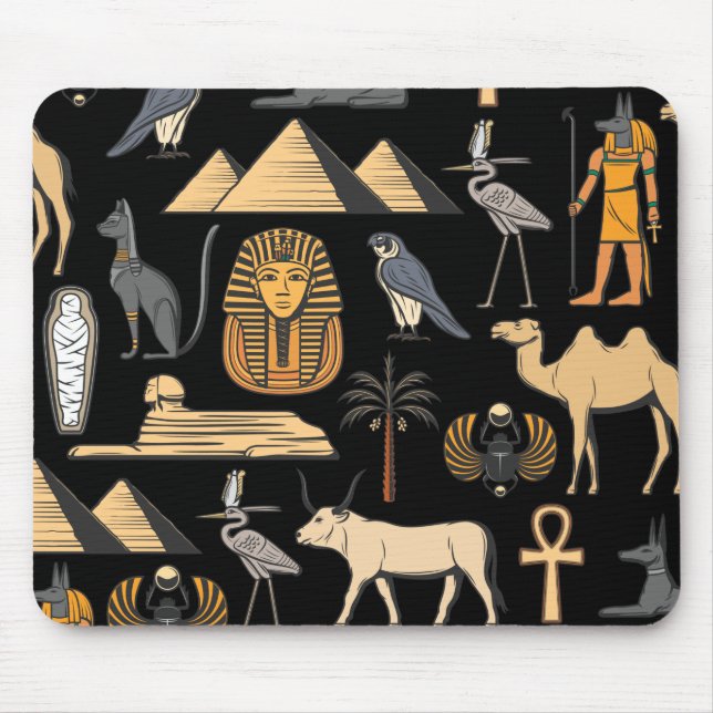 Egyptian Hieroglyphic Symbol Pattern Background Mouse Pad (Front)