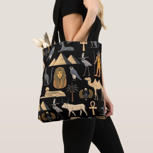 Egyptian Hieroglyphic Symbol Pattern Background  Tote Bag