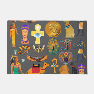 Egyptian Hieroglyphic Symbol Pattern pharaoh Doormat