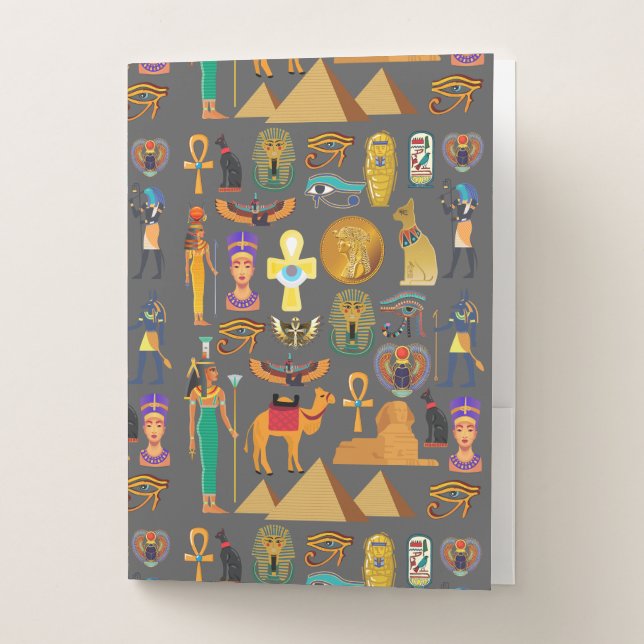 Egyptian Hieroglyphic Symbol Pattern pharaoh       Pocket Folder (Front)