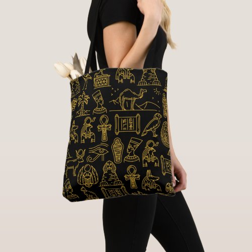 Egyptian Hieroglyphic Symbol Pattern   Tote Bag