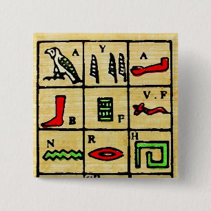 Egyptian Hieroglyphics, Alphabetic Symbols Pinback Button